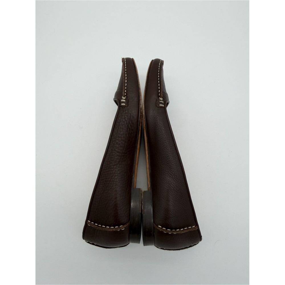 Manolo Blahnik Dark Brown Leather Slip-On Loafers size 38 size 8 - Picture 5 of 8